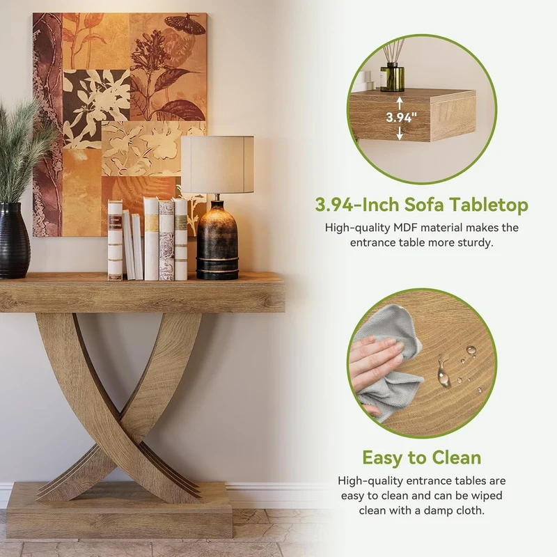 Tribesigns Console étroite de 110 cm avec structure en bois, Table d'appoint polyvalente pour entrée