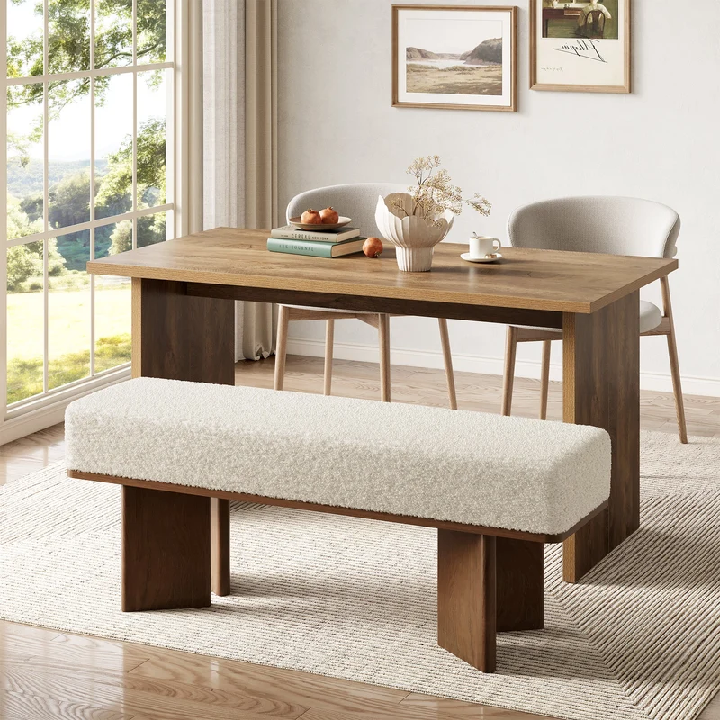 Tribesigns Banc de rangement, Étagère à chaussures de 120 cm Tabouret de lit avec coussin