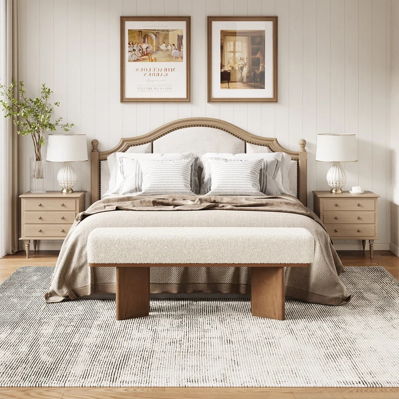 Tribesigns Banc de rangement, Étagère à chaussures de 120 cm Tabouret de lit avec coussin