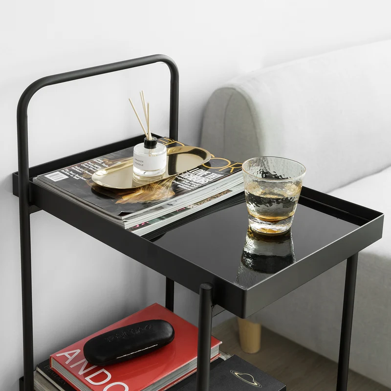 SoBuy FKW91-SCH Chariot de Service Desserte à roulettes Chariot Commode Roulant