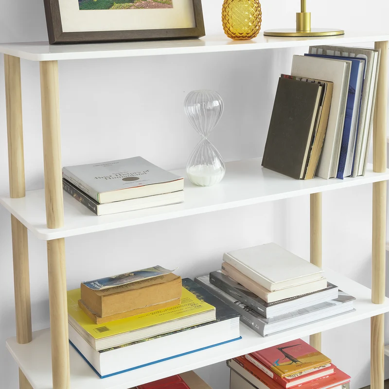 SoBuy STR03-WN Étagère de rangement Bibliothèque Étagère avec 4 tablettes Étagère de cuisine Étagère polyvalente
