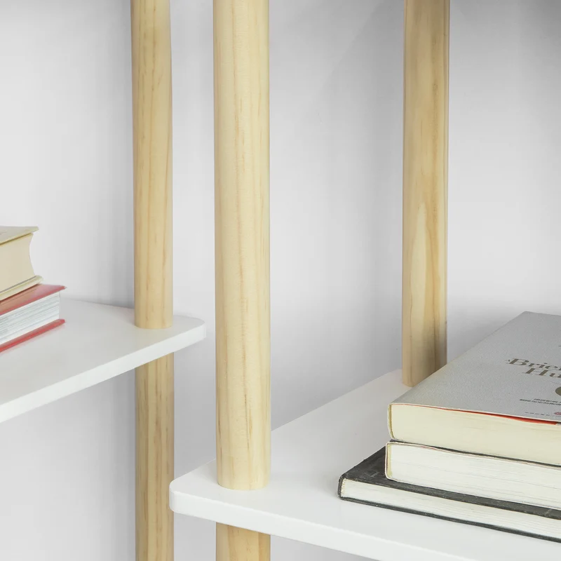 SoBuy STR03-WN Étagère de rangement Bibliothèque Étagère avec 4 tablettes Étagère de cuisine Étagère polyvalente