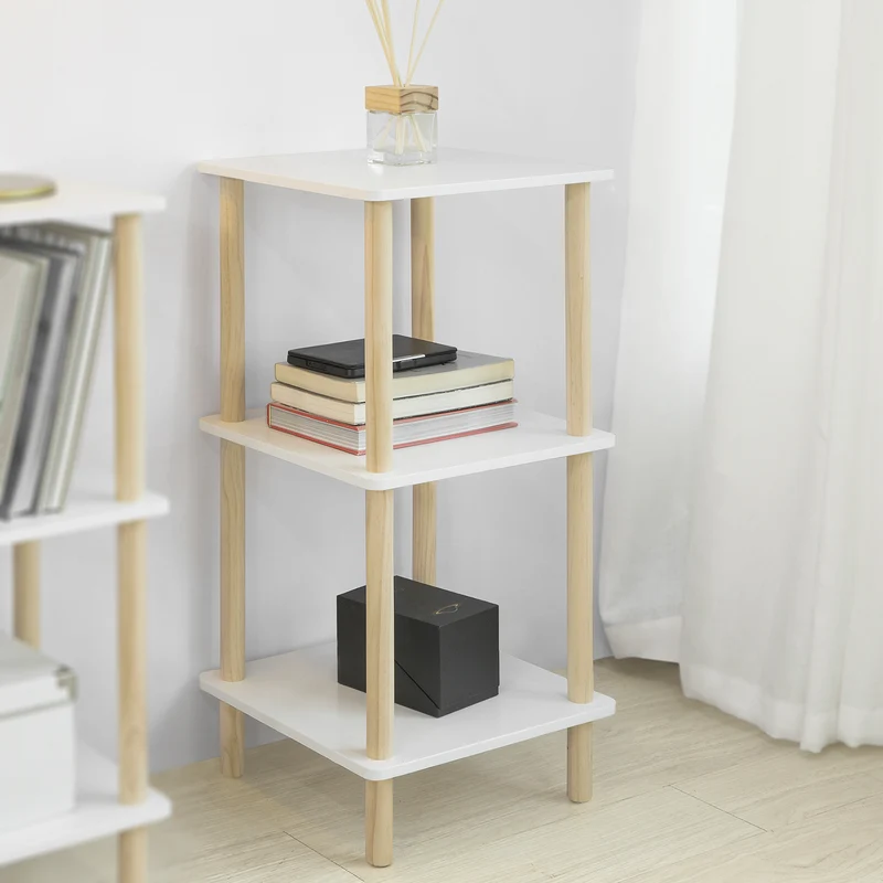 SoBuy STR02-K-WN Étagère de Rangement Bibliothèque Étagère avec 3 tablettes Étagère de Cuisine Étagère Polyvalente