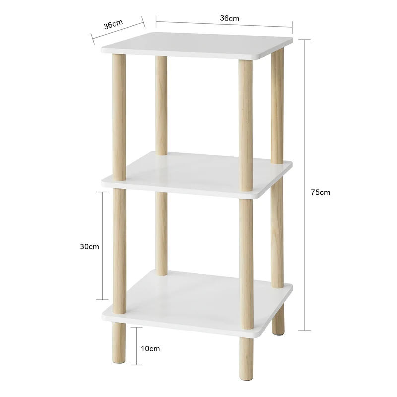 SoBuy STR02-K-WN Étagère de Rangement Bibliothèque Étagère avec 3 tablettes Étagère de Cuisine Étagère Polyvalente