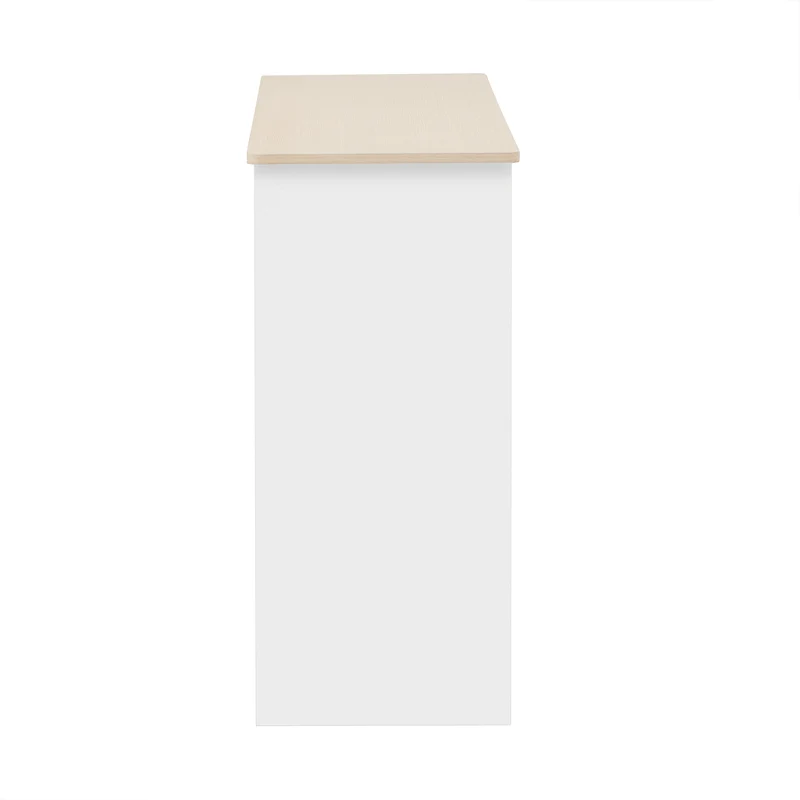 Buffet blanc effet bois clair 4 portes 2 tiroirs 120x37x80cm ADJUSTOAKELITE