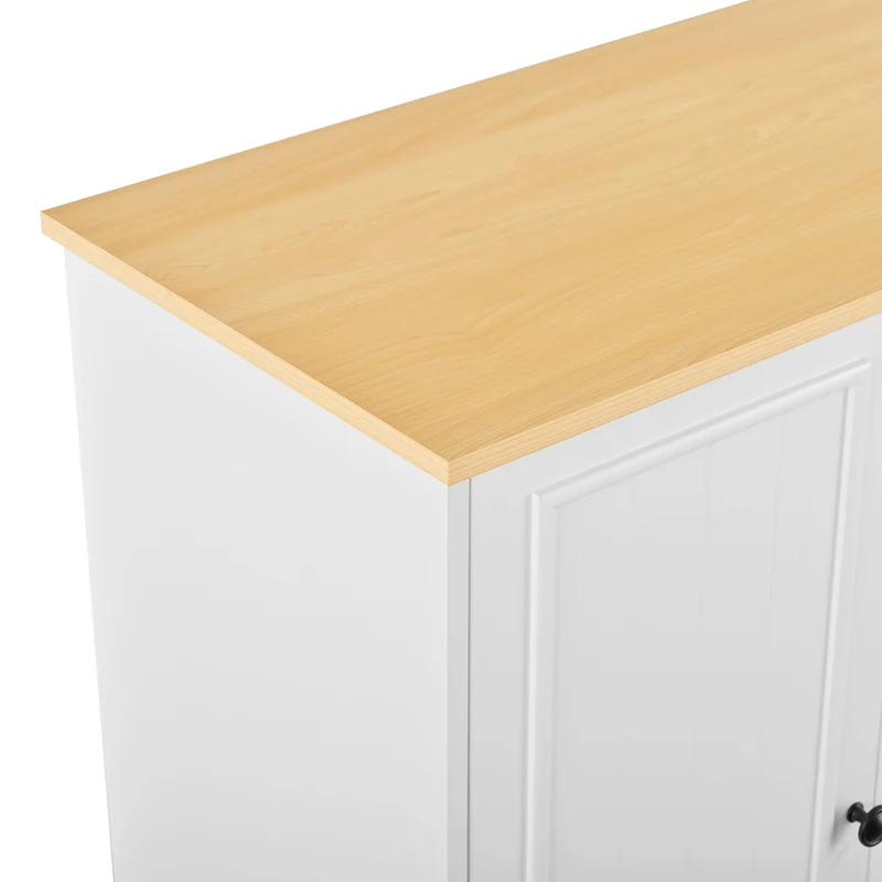 Buffet charme blanc 3 tiroirs et 2 portes 126x40x86 cm CASCADEMERIDIA