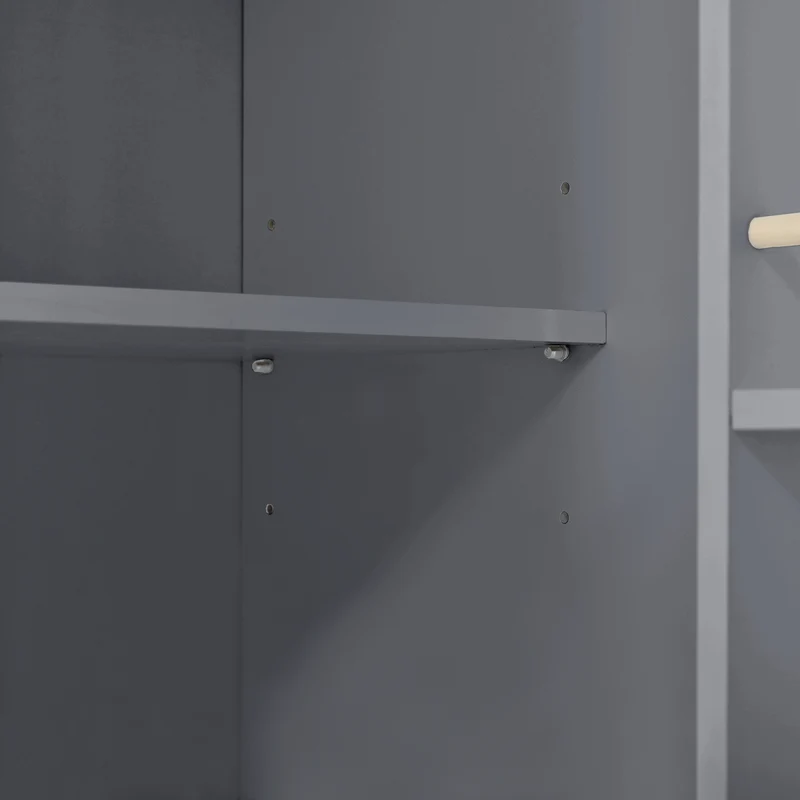 Buffet charme gris 3 tiroirs et 2 portes 126x40x86 cm CASCADEQUAZX