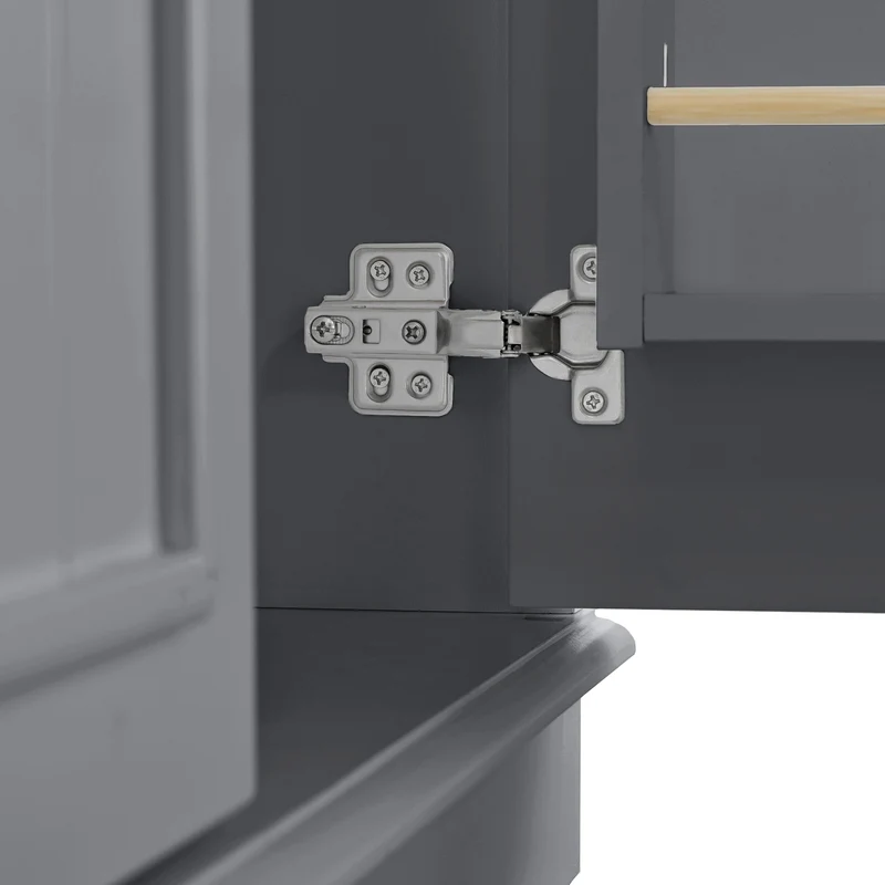 Buffet charme gris 3 tiroirs et 2 portes 126x40x86 cm CASCADEQUAZX