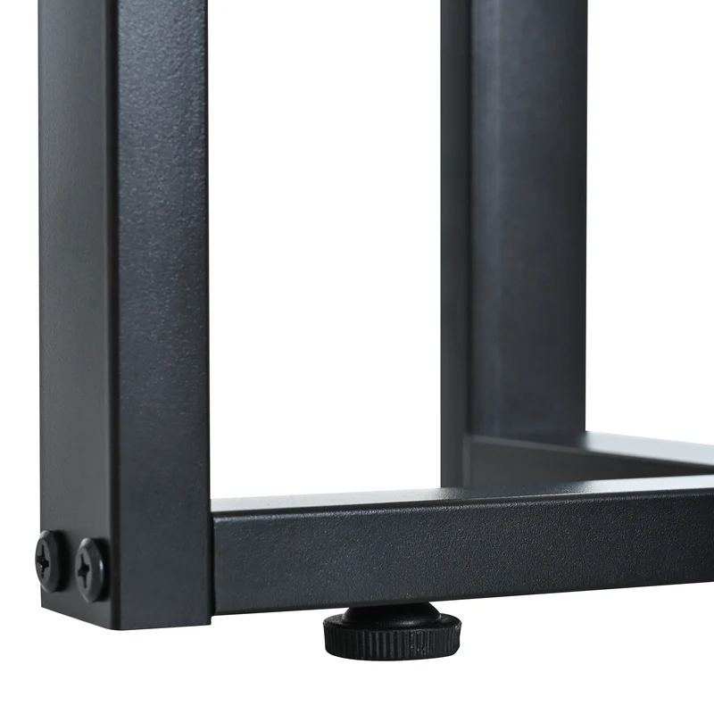 Console design noir et blanc motifs gémétriques et piétement metalique 120x36x80cm MOMENTUMRIF