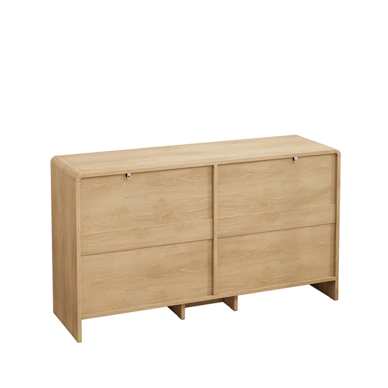 Buffet style naturel en rotin 6 tiroirs 130x40x74cm MOMENTUMMERIDIA