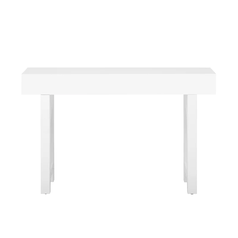 Console blanche pieds en rotin 2 tiroirs et avec prises & USB 120x35,5x76,5 cm MOMENTUMCLAR