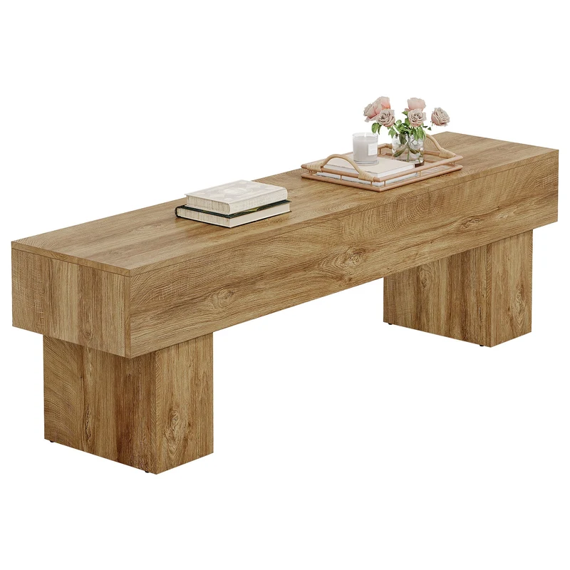 Tribesigns Banc de chambre extra long de 160 cm, Banc de ferme en bois pour chambre à coucher