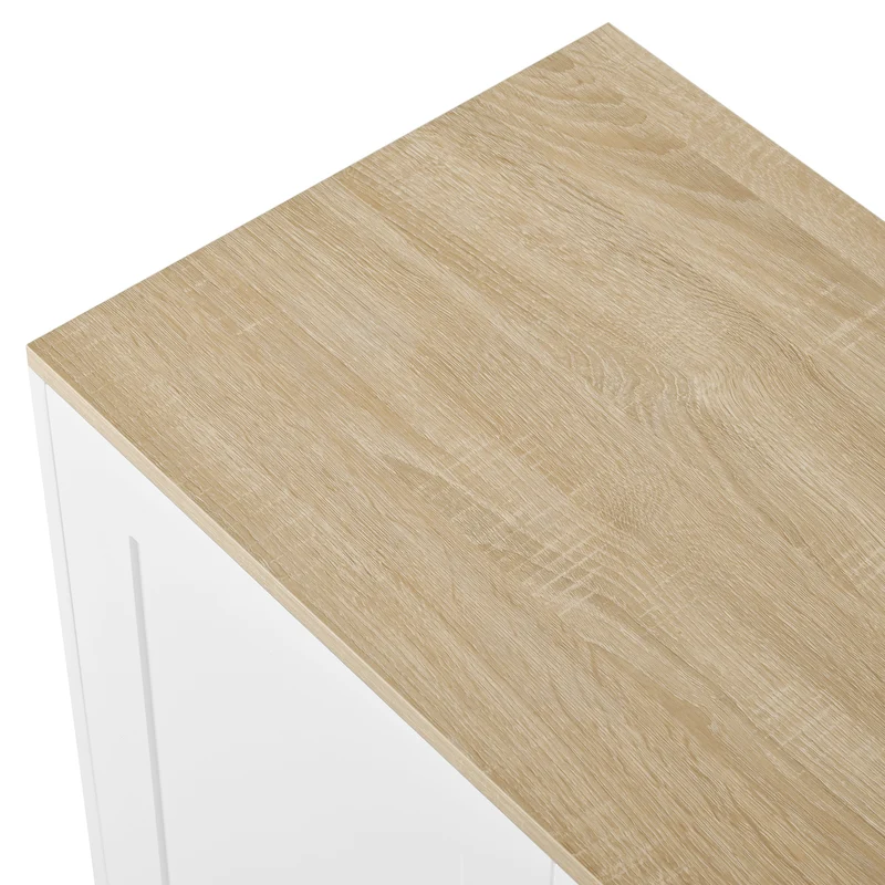 Buffet effet bois et blanc 3 portes 1 tiroir 120x40x75cm MOMENTUMINFI