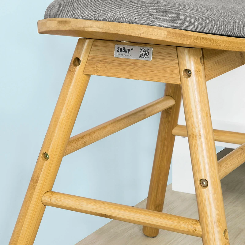 SoBuy FST56-DG Tabouret Pouf Rembourré Tabouret de Coiffeuse Tabouret de Maquillage