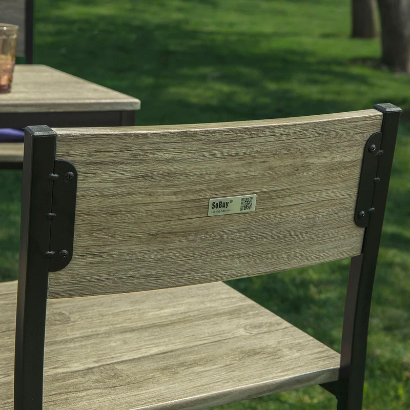 SoBuy FST53x2 Lot de 2 Chaises Tabourets de Bar Cuisine Chaises de Bar, avec Repose-Pieds