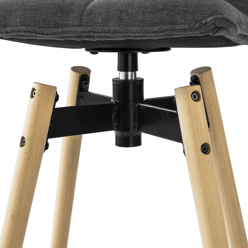 SoBuy FST45-DGx2 Lot de 2 Tabourets de Bar Cuisine rotatifs avec Dossier et Repose-Pieds