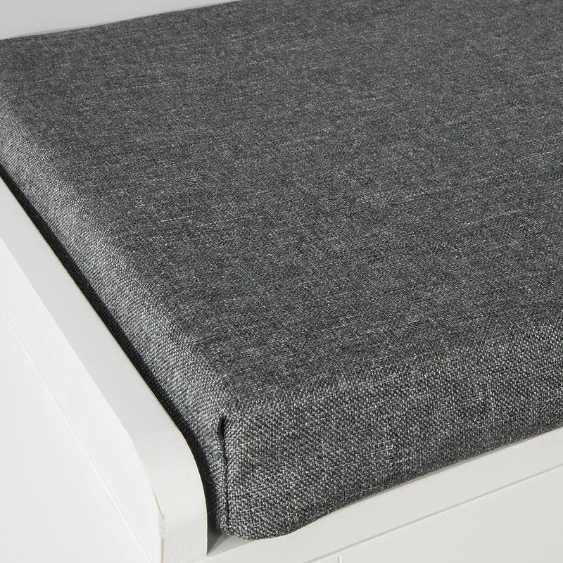 SoBuy FSR71-W Banc à Chaussures avec Coussin Rembourré et Rangement pour Entrée Couloir – 105x37x49 cm, Blanc
