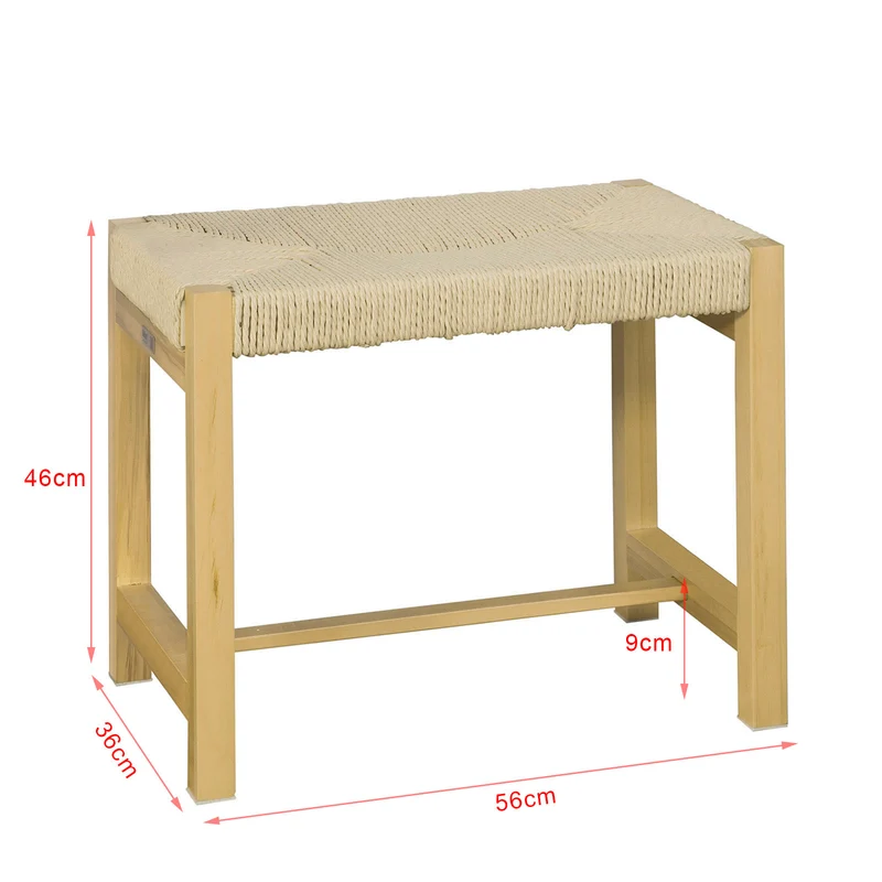 SoBuy FSR69-N Banc à Chaussures Design Banquette Meuble d'Entrée, Siège en Corde Tressée