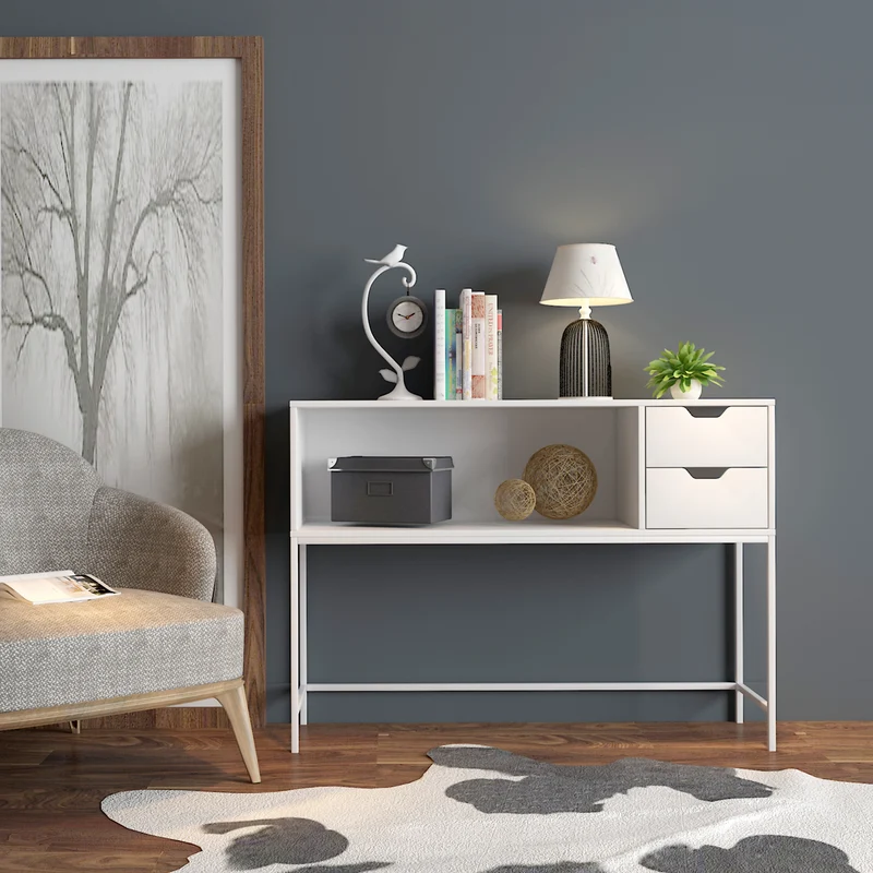 SoBuy FSB20-W able Console Table d'appoint Table d'Entrée Bureau Informatique pour Ordinateur