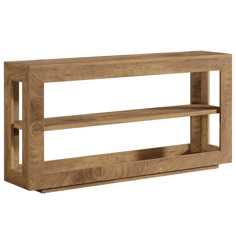 Tribesigns Console de 160 cm, Table d'entrée de style campagnard avec étagère de rangement à 3 niveaux