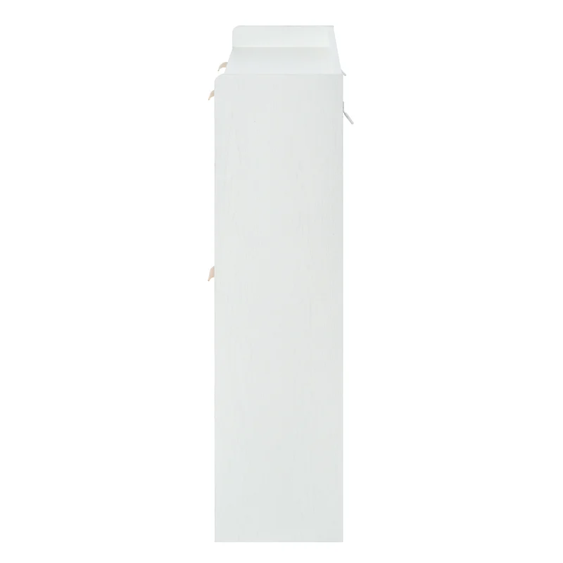Meuble à chaussures blanc 4 portes abattants, design 3D 105x24x90cm FLAREUMM