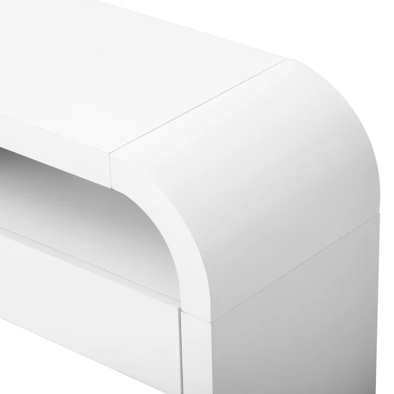 Console d'entrée blanc avec 2 tiroirs design courbé 120x35,5cm INFINITEMERID