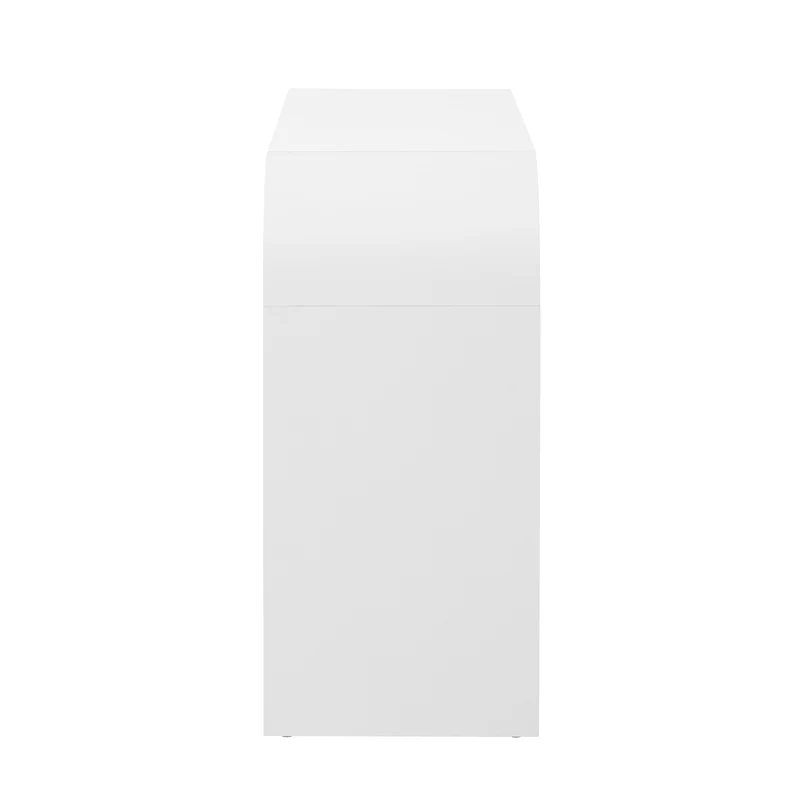 Console d'entrée blanc avec 2 tiroirs design courbé 120x35,5cm INFINITEMERID