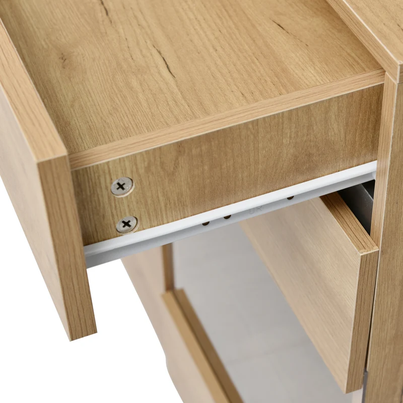 Buffet moderne LED rangement 3 portes 3 tiroirs 140*35*80 KRANQRUK
