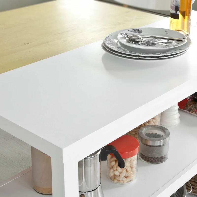 SoBuy FSB06-W Table Console table d’appoint 2 étagères, Blanc
