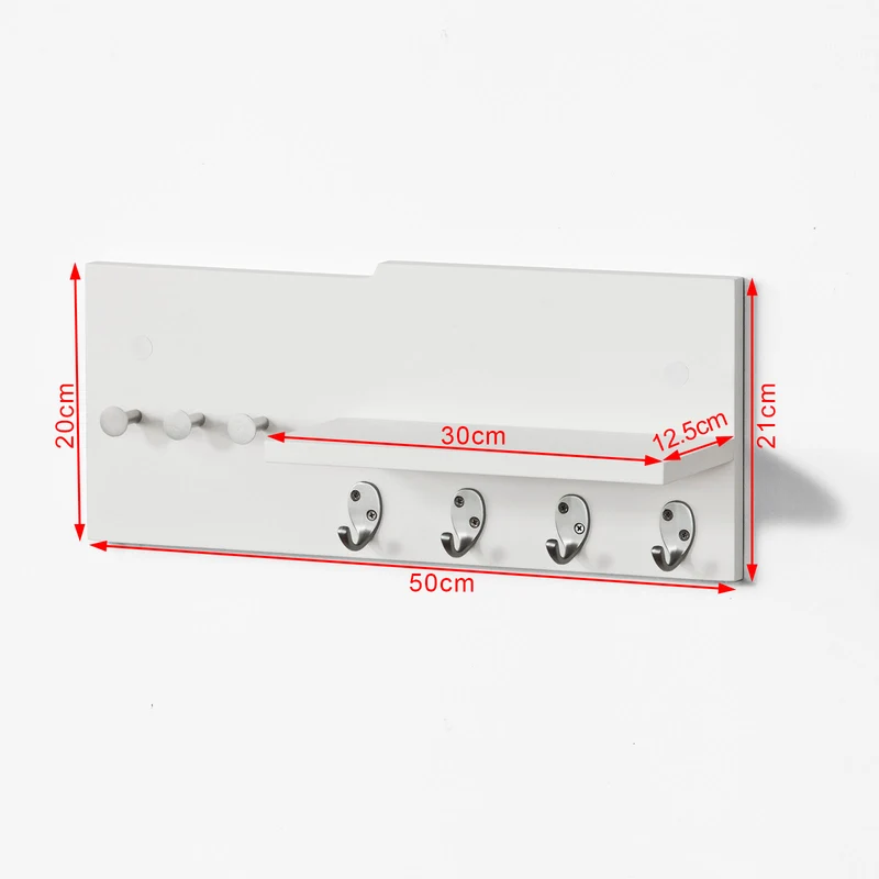 SoBuy FRG54-W Penderie Porte-manteaux mural, étagère avec 1 tablette, 7 crochets