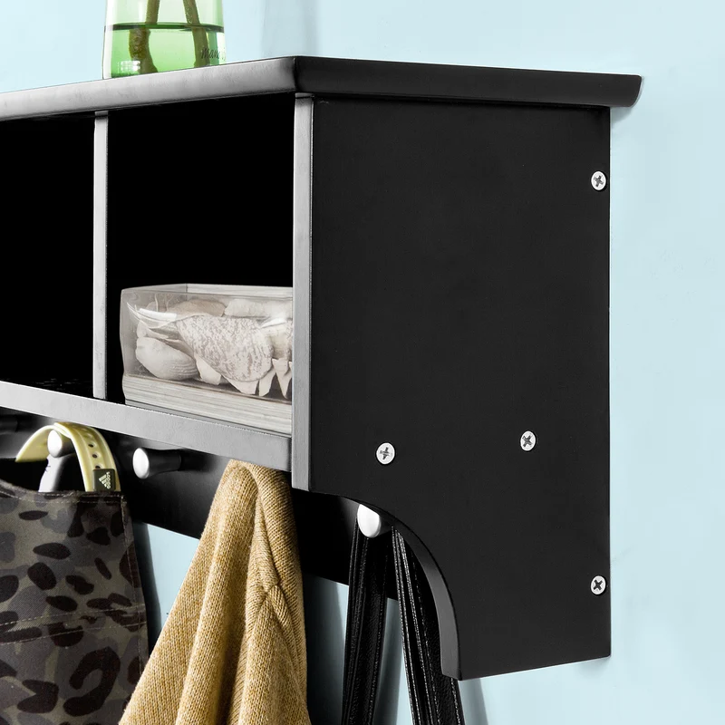 SoBuy FRG48-L-SCH Portemanteau Étagère murale Porte-manteau salle de bain