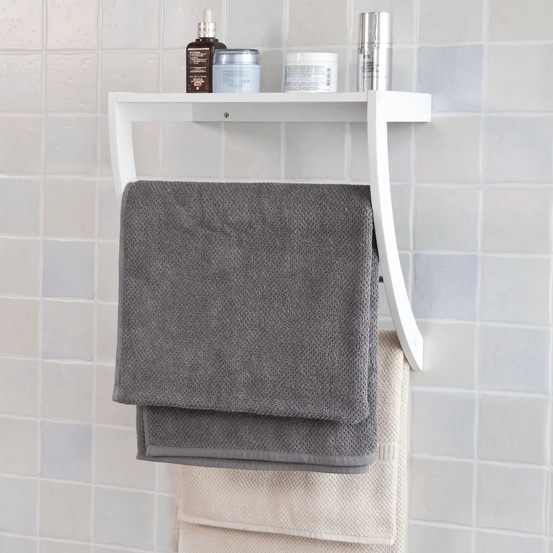 SoBuy FRG47-W Porte-Serviettes Mural avec 1 Tablette et 3 Barres