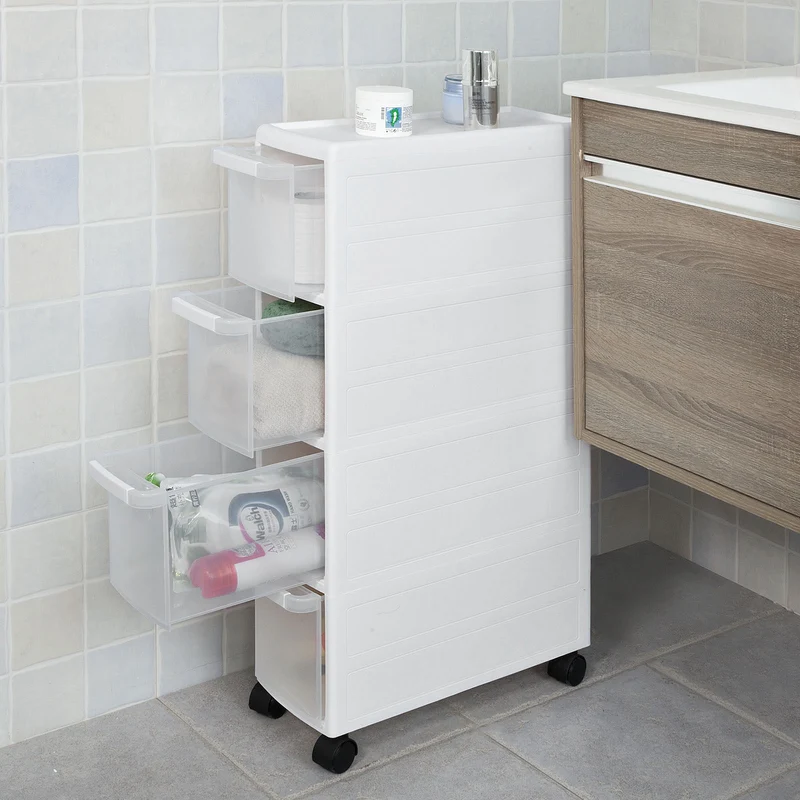 SoBuy FRG41-W Tour de rangement Chariot pour rangement cuisine salle de bain