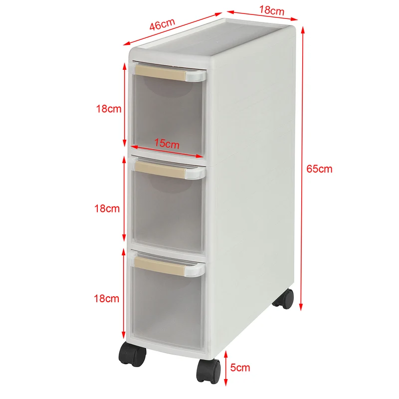 SoBuy FRG41-K-W Chariot de stockage,Étagère Armoire de cuisine salle de bain