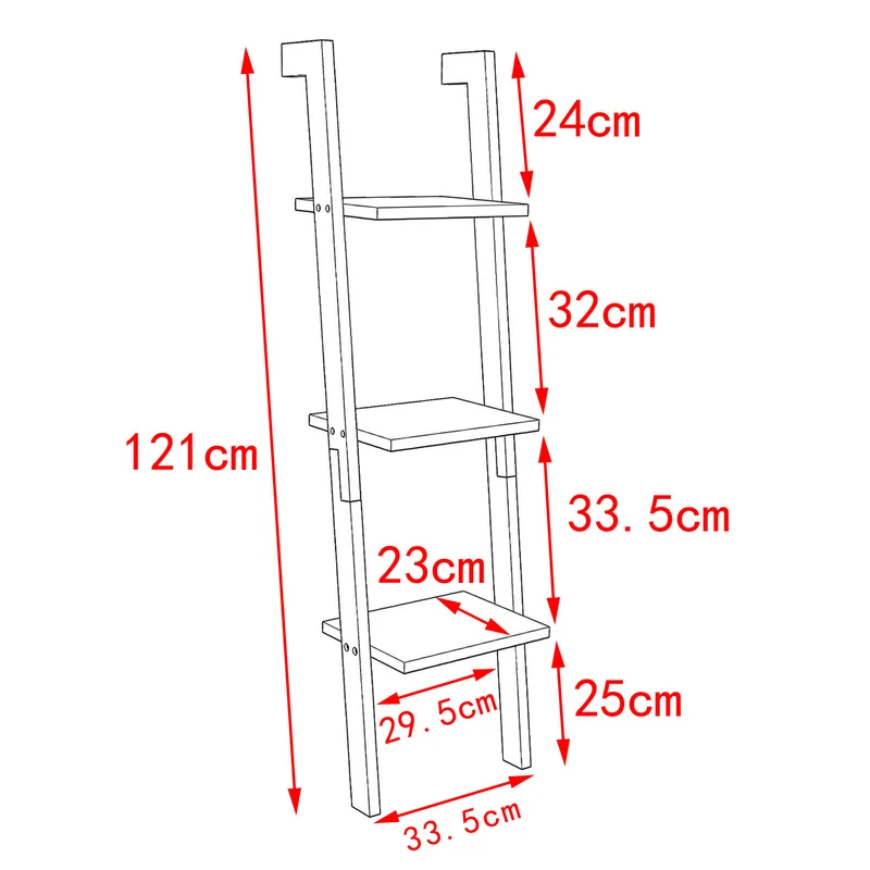 SoBuy FRG32-W Étagère murale style échelle pour salon salle de bain Meuble de rangement