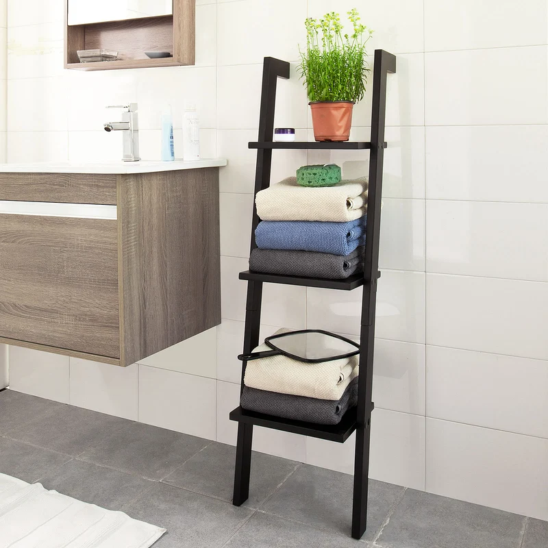 SoBuy FRG32-SCH Étagère murale style échelle Salle de bain, Étagère échelle déco