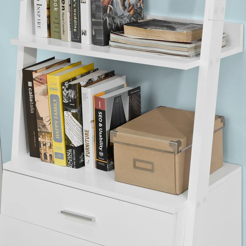 SoBuy FRG230-W Etagère Style échelle Bibliothèque Murale de 3 Niveaux