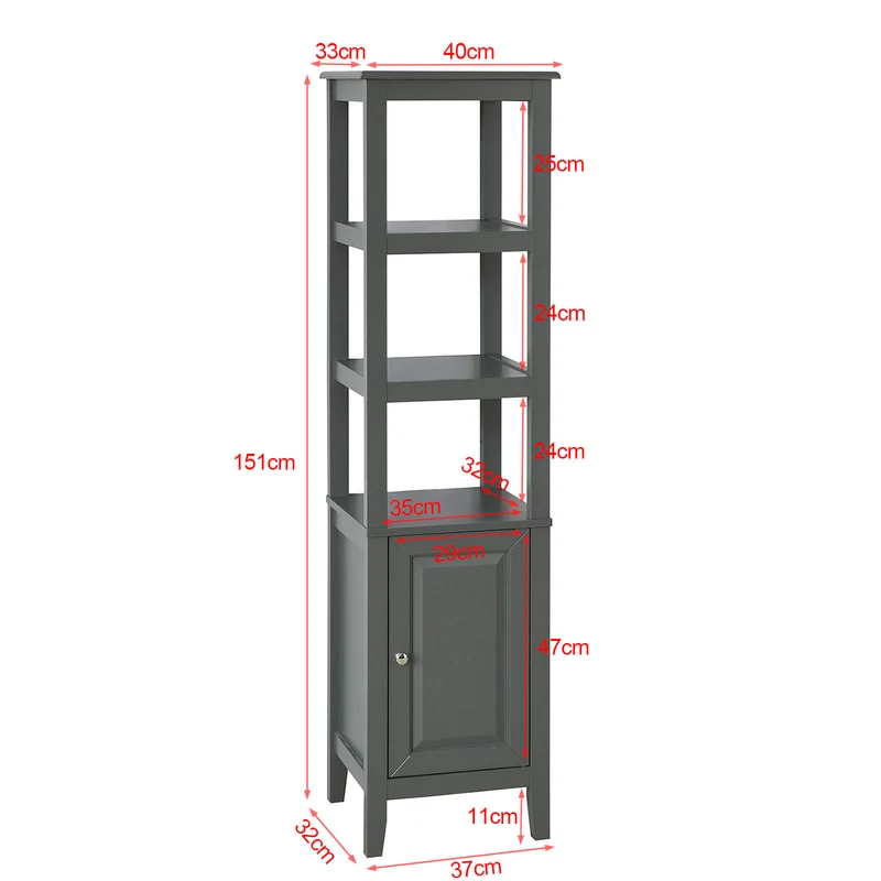 SoBuy FRG205-DG Meuble Colonne de Salle de Bain Armoire Toilette Haute