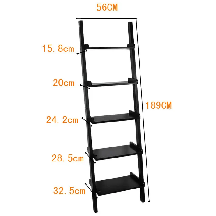 SoBuy FRG17-SCH étagère murale style échelle Bibliothèque – 5 étages