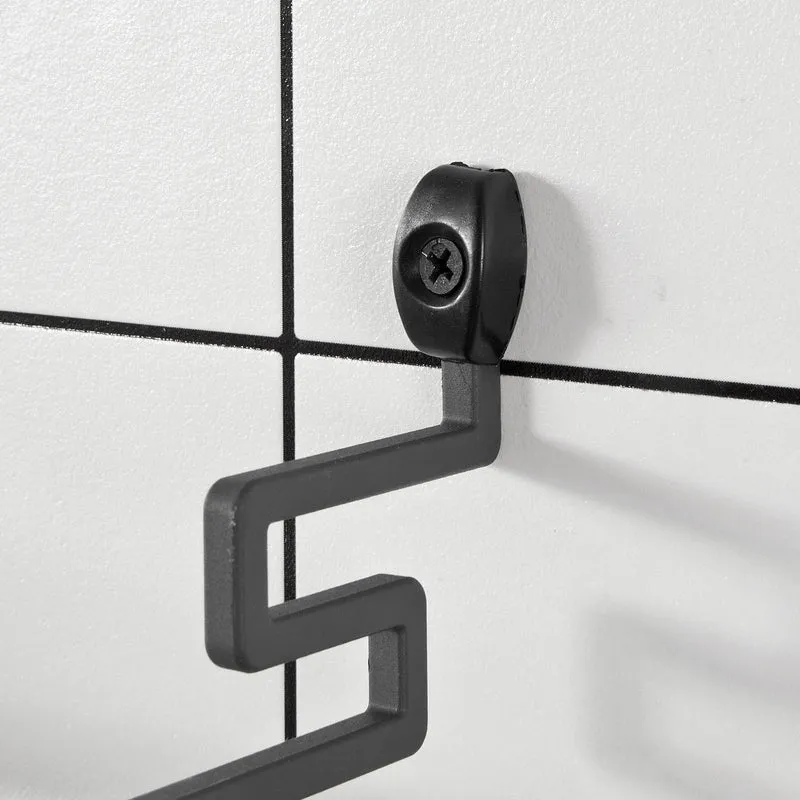 SoBuy FRG173-W Etagère Design murale avec 5 crochets mobiles, Cuisine Salle de Bain