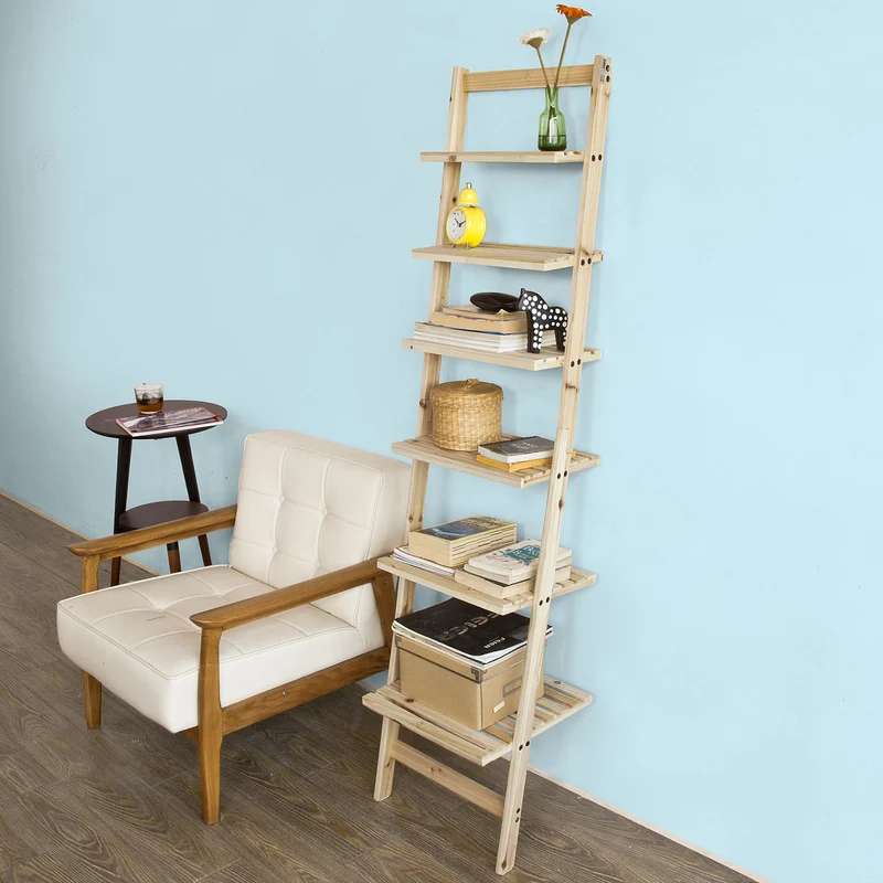 SoBuy FRG161-N Bibliothèque Étagère murale style échelle avec 6 niveaux de rangement