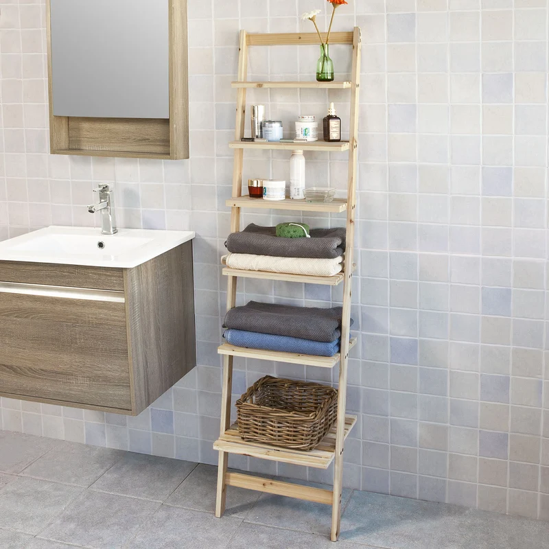 SoBuy FRG161-N Bibliothèque Étagère murale style échelle avec 6 niveaux de rangement