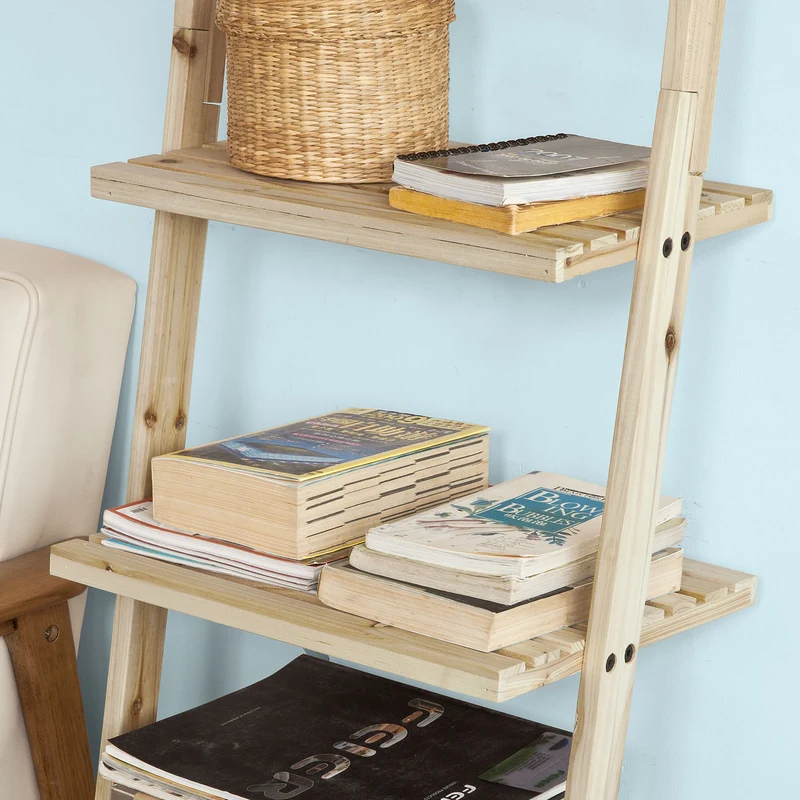 SoBuy FRG161-N Bibliothèque Étagère murale style échelle avec 6 niveaux de rangement