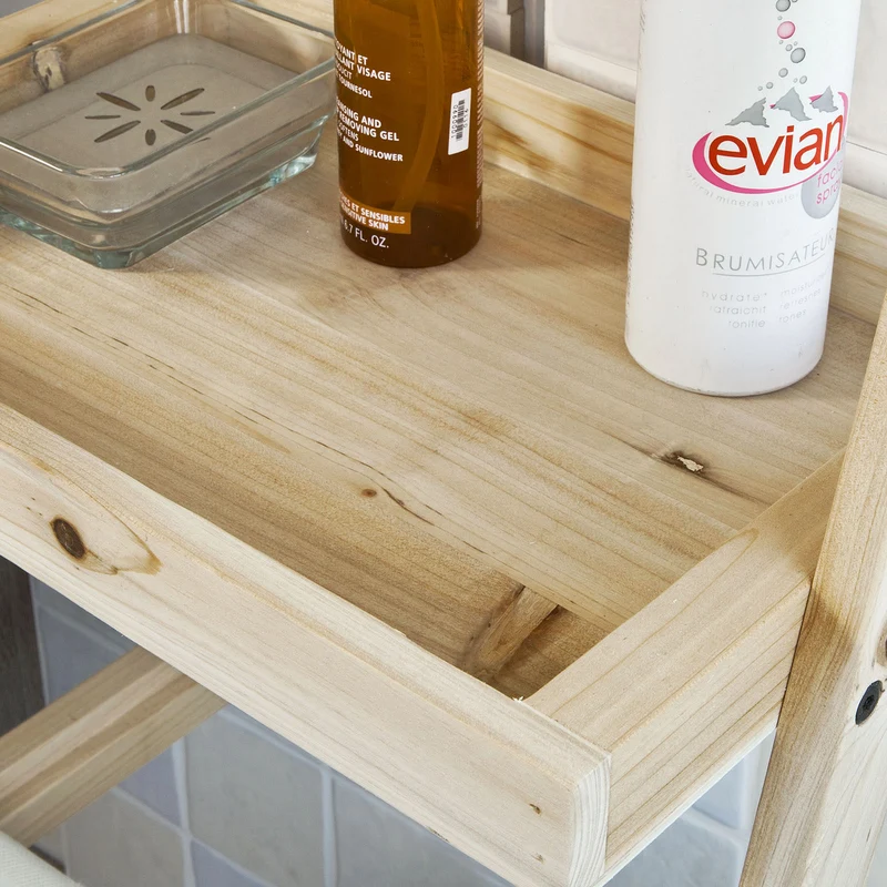 SoBuy FRG160-N Étagère murale style échelle avec 1 Panier à linge amovible