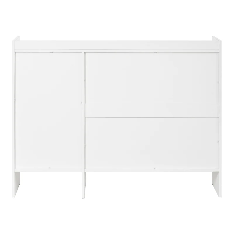Meuble à chaussures blanc 3 portes, 2 tiroirs 120x35x90 cm VERTEXMYRATH