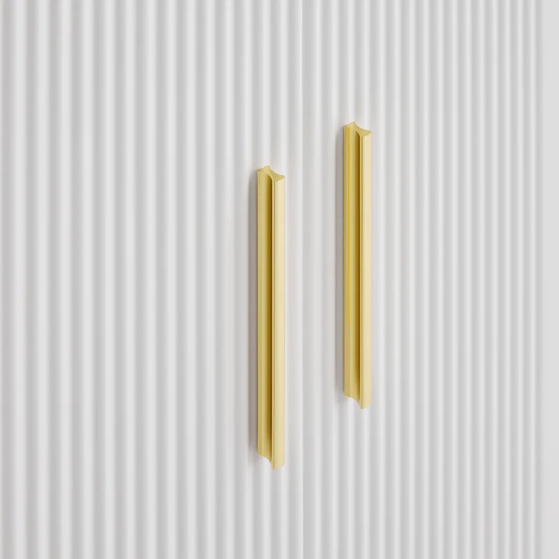 Buffet multifonctionnelle moderne blanc mat 4 portes poignées et pieds dorés 160*35*100 cm KIKS