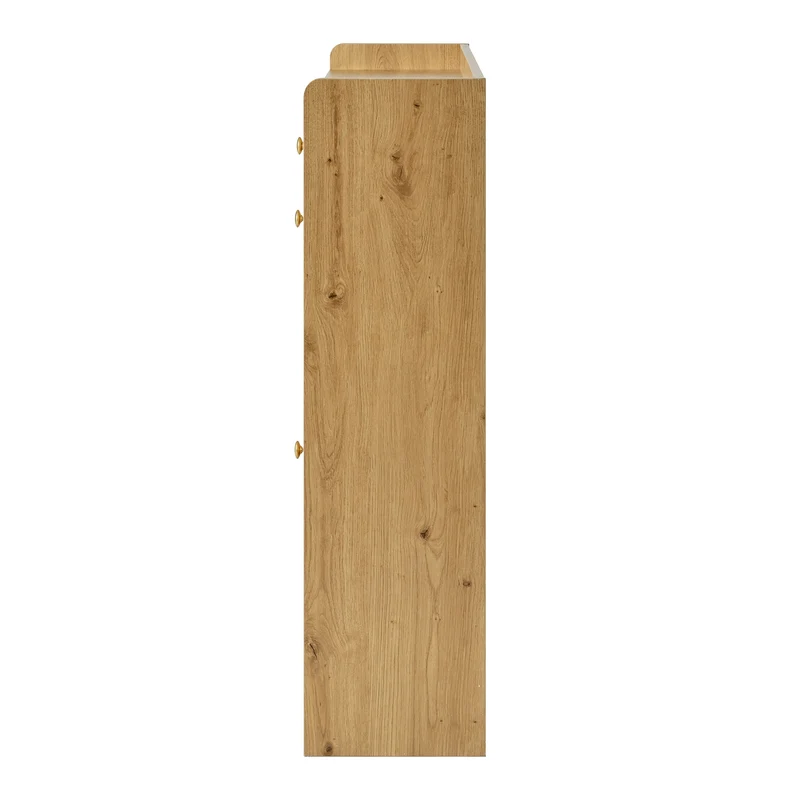 Meuble à chaussures effet bois 4 abattants, 2 tiroirs, 3 niches 110x26x100cm VERTEXMORKYNATHOR