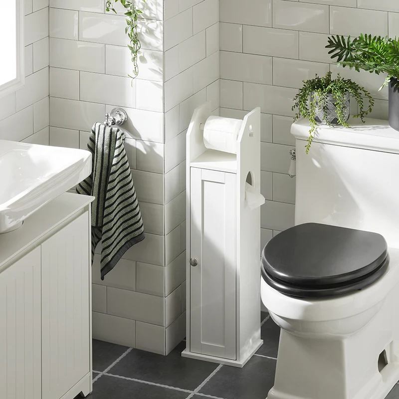 SoBuy FRG135-W Support Papier Toilette Armoir Porte-papier Toilettes Porte Brosse WC
