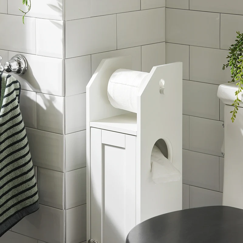 SoBuy FRG135-W Support Papier Toilette Armoir Porte-papier Toilettes Porte Brosse WC