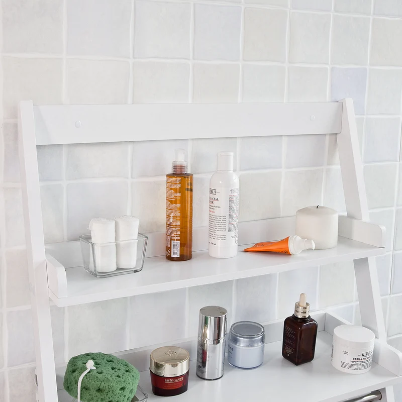 SoBuy FRG117-W Etagère murale Porte-serviettes salle de bain toilettes avec 2 tablettes